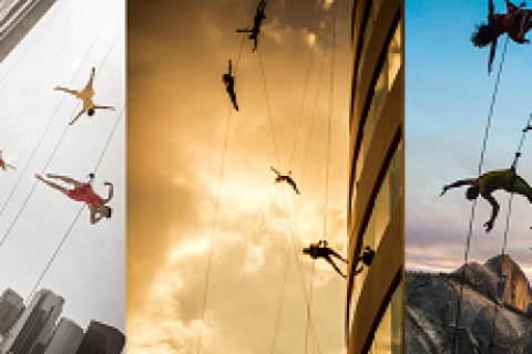 Aerial Feat of Dance on Wall Featuring BANDALOOP