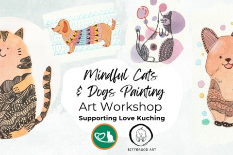Paws and Relax: Mindful Cats and Dogs Painting Art Workshop