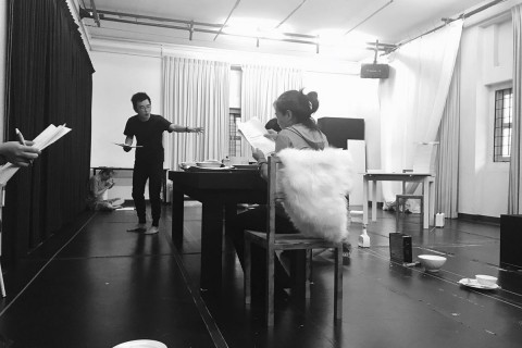 In the rehearsal room with Oliver Chong and the cast of Citizen Dog