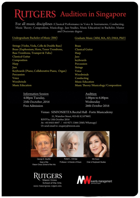 Rutgers Audition in Singapore