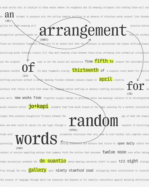 an arrangement of/for random words