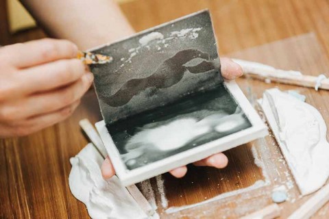 Intaglio Class: Aquatint Etching Print on Plaster