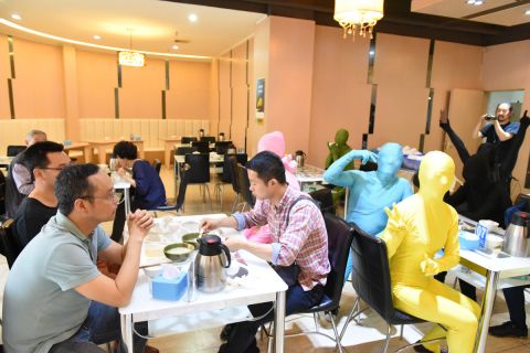 Zentai Parade – Pasir Ris Beach Art Festival
