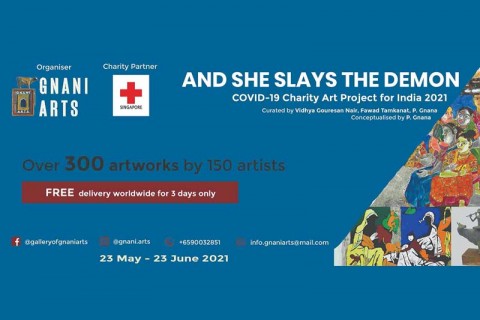 And She Slays the Demon: COVID-19 Charity Art Project for India 2021